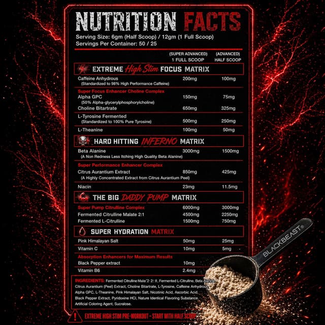 Black Beast The Big Daddy Inferno Pre-Workout - Black Magic - Image 3