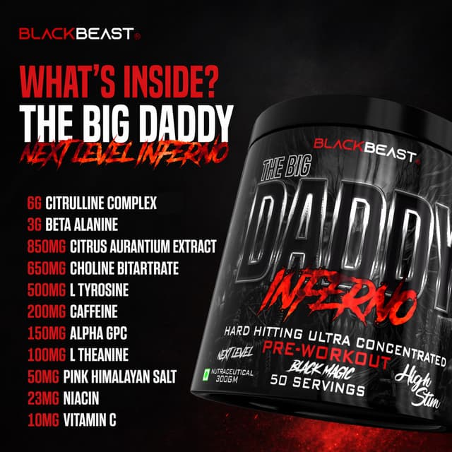 Black Beast The Big Daddy Inferno Pre-Workout - Black Magic - Image 5