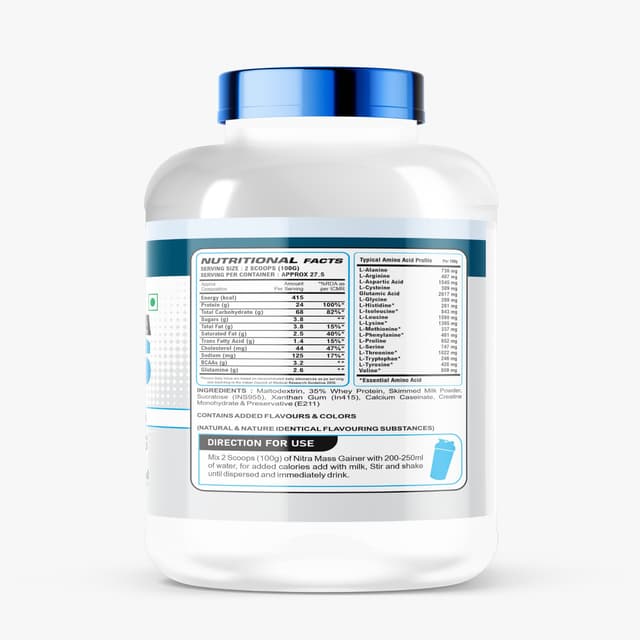 Nitra Mass Gainer - Chocolate - 3 Kg - Image 2